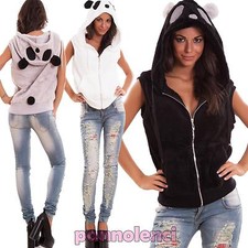 Damen Weste Sweatshirt Kapuze