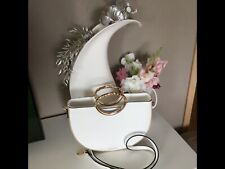 Handtasche damen weiß, LUELLA GREY, Bügelhänkel Gold, einmal genutzt