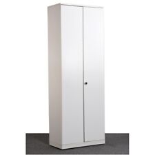 Steelcase Schrank, 6OH, weiß, silber, Flügeltüren, gebraucht
