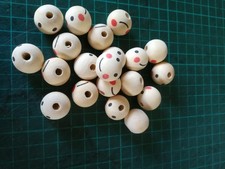 20 Holzkugeln Gesicht  breites Lächeln 20 mm Durchmesser