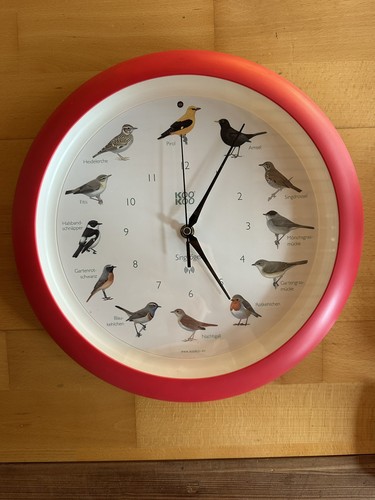 Kookoo singvögel wanduhr rot - singvögel,