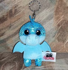 Nici Glubschi Glitzer Schlüsselanhänger Drache Dino blau TOP! 10 cm