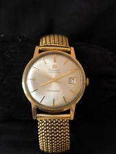 Alte Armbanduhr Tissot Visodate Automatic 14 Karat 585 Gold Schweiz 40er Jahre
