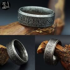 Ring Edelstahl Runen Wikinger Viking Vintage Schmuck Biker Ringe Schwarz NEU