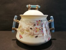 Alter großer Stabhenkel Porzellan Zuckertopf Zuckerdose Jugendstil