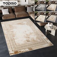 Kurzflor Teppich Creme Grau