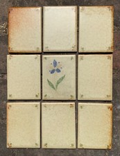 Historische Wandfliesen, 9 Stück, Feinsteinzeug, 1945-1955, Rarität, 7,5x10cm