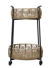 Chic Antique - Beistelltisch mit Räder Barwagen Regalwagen Bambus 41063800