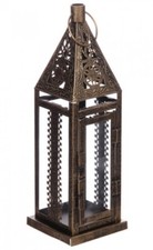 Marokkanische Laterne Windlicht Metall goldfarben Vintage Shabby 30 cm Balkon