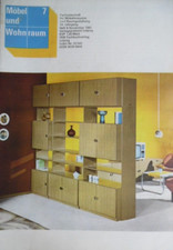 MÖBEL UND WOHNRAUM 7 - 1981  DDR Raumteiler Schrankwand Möbeldesign NARVA-Lampen