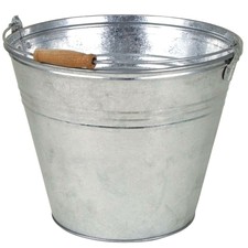 Zinkeimer 10L mit Holzgriff