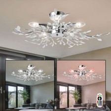 LED Chrom Decken Lampe RGB Dimmer Fernbedienung Blätter Äste Design Flur Leuchte