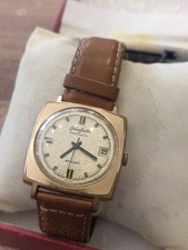 TOP Glashütte Uhr 20 Jahre NVA Spezimatik Kaliber 75 Watch Gold Plat Armbanduhr 