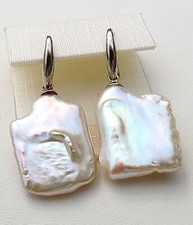 Biwa Coin Perlen Ohrringe