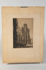 N91H02- Luigi Kasimir (1881-1962) Radierung Stephanskirche Wien