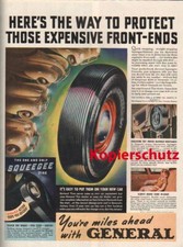 General Squeegee Tire  Autoreifen originale Werbeanzeige USA 1939