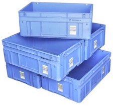 40x Euro-Boxen Behälter 60x40x22,5cm Lager Transportboxen Stapelkisten blau