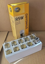 2 / 10 x Hella Glühlampen Glühbirne 12V 5W R5W BA15s  Lampe Kugellampe