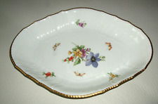Antike große KPM Berlin Porzellanschale mit Malerei - Insekten - Maße 26 x 18 cm