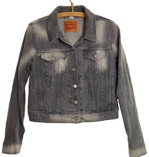 #SE2534# Levis Damen Bauchfrei Jeansjacke Jacke Jacket grau Gr. M *GUT*