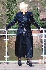 Damen langer Lack Mantel in