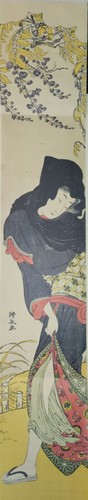 Woman under wisteria folding - under, wisteria.