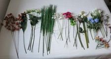 Konvolut Kunstblumen verschiedene Textilblumen  43 Stk Rose Calla Gras Ranunkel
