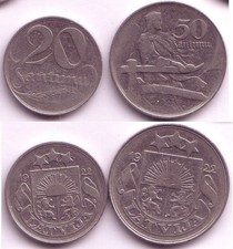 Lettland 20 +50 Centimes 1922