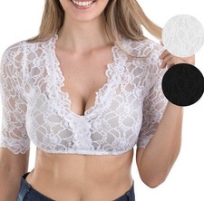 Damen Sexy Spitze Dirndlbluse