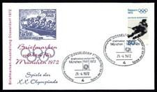 BRD BRIEF 1972 OLYMPIADE MÜNCHEN & SAPPORO AUSSTELLUNG DÜSSELDORF EISHOCKEY hy42
