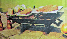 schwerer original Hibachi Mini Tischgrill Tisch BBQ Kohlegrill Gusseisen vintage