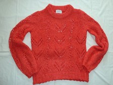 NEO NOIR ♛ Pullover Gr. S, Wolle, Alpaka . . . Mix, rot, Lochmuster