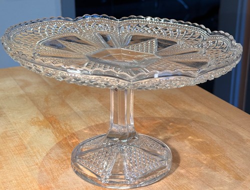 Antik pressglas kuchenteller - pressglas,