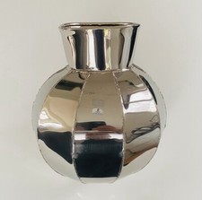 Große Lambert Unikat Metall Vase verchromt