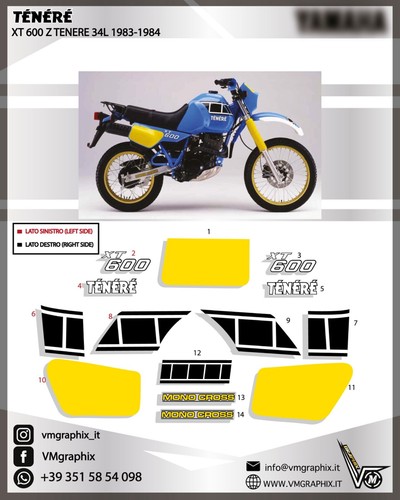 Aufkleber 600 tenere - tenere, 34l