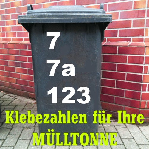 Mülltonne klebezahlen weiß - mülltonne,