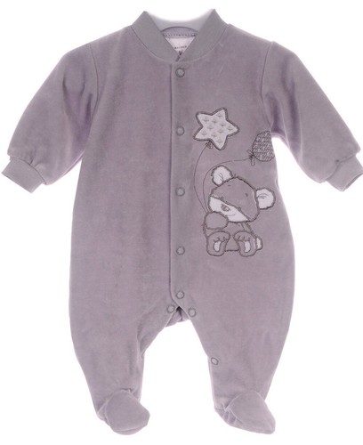 Baby grey soft velour bear - baby,