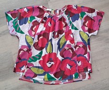 Rene Lezard Bluse Kurzarm Bunt Baumwolle Elasthan Gr.40