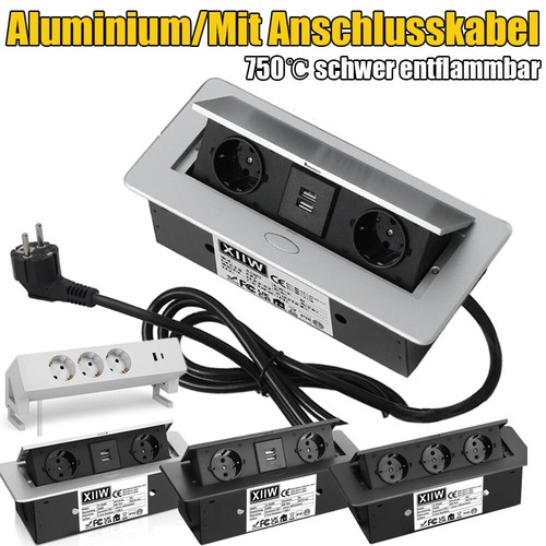 Aluminium einbausteckdose - aluminium,