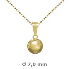 Anhänger Kugel 7,0 mm Gold 333 ....40,45,50,55,60 cm verschied. Goldketten