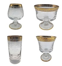 Glamouröse Murano Medici Goldrandgläser