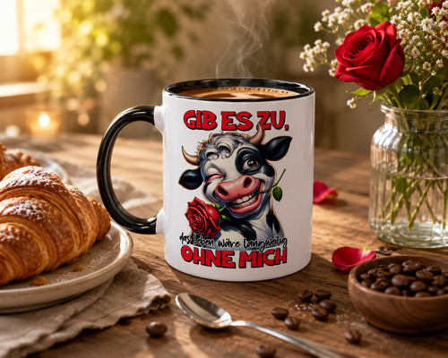 Lustige kuh tasse spruch gib - lustige,