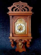 Schöner Jugendstil Regulator Wanduhr von Gustav Becker um 1910 frische Revision