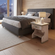 Voglauer Anno 1700 Nachtschrank Nachtkonsole Holz Nachttisch Bettschrank altweiß