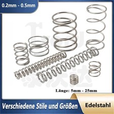 Druckfeder Draht Durchmesser 0.2mm -0.5mm Rückstellfedern Edelstahl Kleine Feder