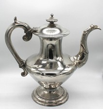 S-1405 Schlichte große Teekanne  Antik England, versilbert