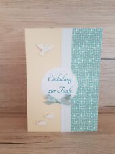 3 Einladungskarten Einladungen zur Taufe Taufkarten handgemacht handgefertigt