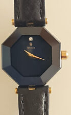H. Stern Polygon Oktogon Quartz Uhr 1 Stern Diamant Saphir Cut Navy + Zertifikat