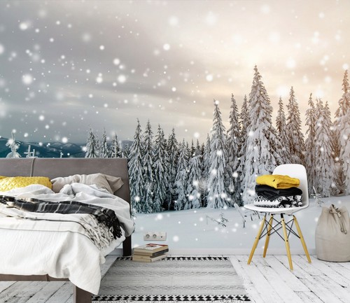 Schnee wald h2910 tapete - 3d,
