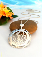 Phantastischer großer antiker Anhänger Silber 800, Handarbeit, Kette 835